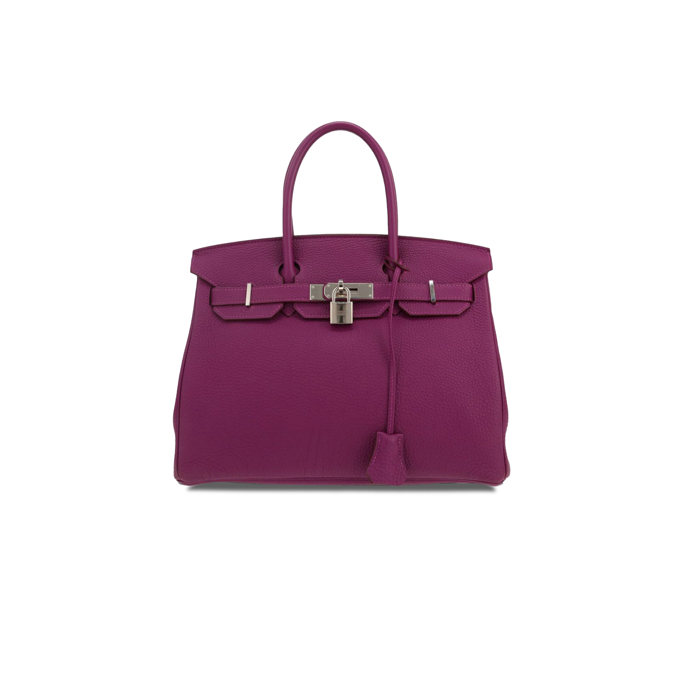 HERMÈS BIRKIN 30 TOGO LEATHER ROSE PURPLE SILVER BUCKLE 26599473 (30*23*15cm)